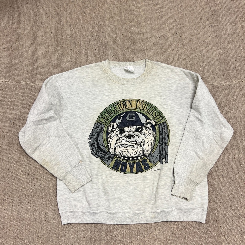 Vintage Georgetown University Hoyas Sweatshirt Mens XL Gray 1990s